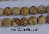 CRO971 15.5 inches 6mm round matte picture jasper beads wholesale