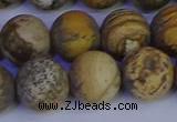 CRO975 15.5 inches 14mm round matte picture jasper beads wholesale