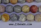 CRO992 15.5 inches 8mm round matte sky eye stone beads wholesale