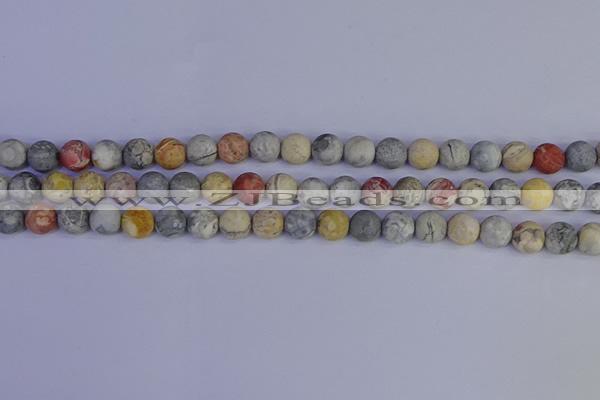 CRO992 15.5 inches 8mm round matte sky eye stone beads wholesale