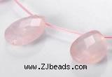 CRQ06 19*25mm faceted teardrop A grade natural rose quartz beads