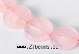 CRQ10 16mm coin A grade natural rose quartz beads Wholesale