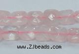 CRQ100 15.5 inches 10*10mm faceted square natural rose quartz beads