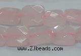 CRQ101 15.5 inches 14*14mm faceted square natural rose quartz beads