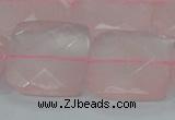 CRQ102 15.5 inches 25*25mm faceted square natural rose quartz beads