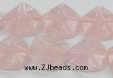 CRQ104 15.5 inches 20*20mm lotus shaped natural rose quartz beads