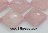 CRQ107 15.5 inches 20*20mm faceted diamond natural rose quartz beads