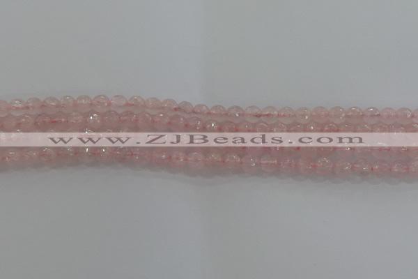 CRQ129 15.5 inches 6mm faceted round natural rose quartz beads