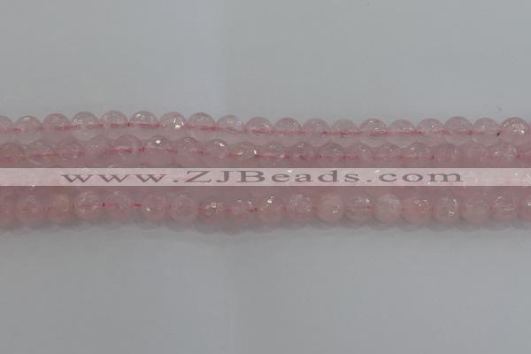 CRQ130 15.5 inches 8mm faceted round natural rose quartz beads