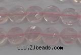 CRQ136 15.5 inches 8mm faceted coin natural rose quartz beads