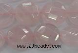 CRQ139 15.5 inches 15mm faceted coin natural rose quartz beads