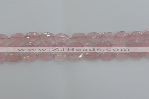 CRQ146 15.5 inches 10*14mm faceted oval natural rose quartz beads