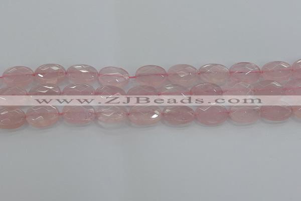 CRQ147 15.5 inches 12*16mm faceted oval natural rose quartz beads