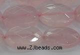 CRQ149 15.5 inches 15*20mm faceted oval natural rose quartz beads