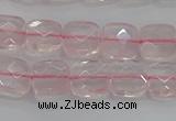 CRQ153 15.5 inches 8mm faceted square natural rose quartz beads