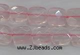 CRQ154 15.5 inches 10mm faceted square natural rose quartz beads