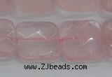 CRQ158 15.5 inches 20mm faceted square natural rose quartz beads