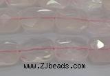 CRQ163 15.5 inches 8*10mm faceted rectangle natural rose quartz beads