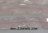 CRQ164 15.5 inches 10*14mm faceted rectangle natural rose quartz beads