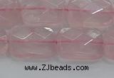 CRQ166 15.5 inches 13*18mm faceted rectangle natural rose quartz beads