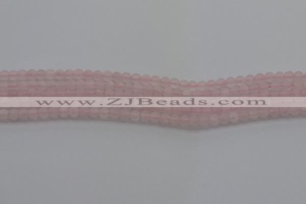 CRQ180 15.5 inches 4mm round matte rose quartz beads wholesale