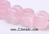 CRQ19 12*12mm dumbbell-shaped natural rose quartz bead Wholesale