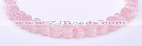 CRQ19 12*12mm dumbbell-shaped natural rose quartz bead Wholesale