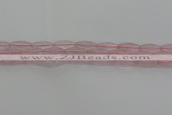 CRQ190 15.5 inches 8*20mm rice natural rose quartz beads