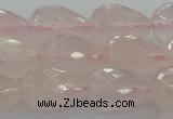 CRQ197 15.5 inches 12*16mm faceted teardrop natural rose quartz beads