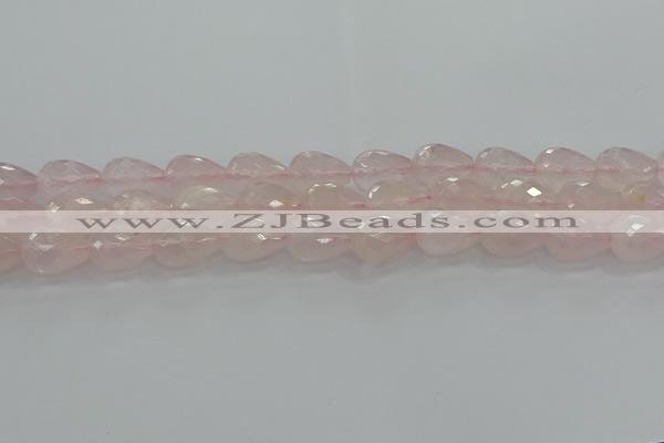 CRQ197 15.5 inches 12*16mm faceted teardrop natural rose quartz beads