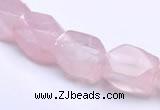 CRQ20 faceted brick shape natural rose quartz beads Wholesale