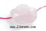 CRQ21 17 inches 24mm carved flower rose quartz beads Wholesale