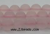 CRQ222 15.5 inches 8mm round matte rose quartz gemstone beads