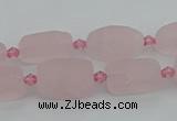 CRQ232 15.5 inches 9*16mm oval rose quartz beads wholesale