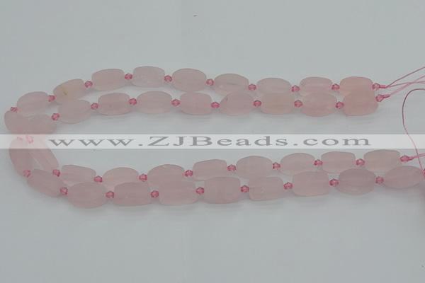 CRQ232 15.5 inches 9*16mm oval rose quartz beads wholesale