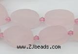 CRQ234 15.5 inches 13*20mm oval rose quartz beads wholesale