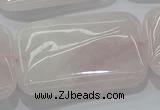 CRQ248 15.5 inches 30*40mm rectangle rose quartz beads wholesale