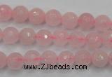 CRQ262 15.5 inches 8mm faceted round rose quartz beads