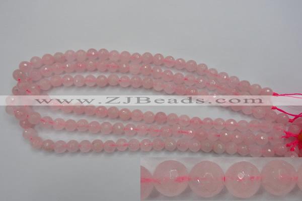 CRQ262 15.5 inches 8mm faceted round rose quartz beads