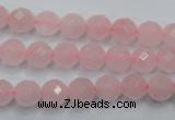 CRQ263 15.5 inches 8mm faceted round rose quartz beads