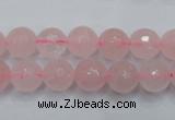 CRQ264 15.5 inches 10mm faceted round rose quartz beads