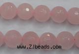 CRQ266 15.5 inches 12mm faceted round rose quartz beads