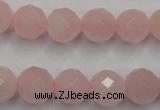 CRQ267 15.5 inches 12mm faceted round rose quartz beads