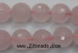 CRQ268 15.5 inches 14mm faceted round rose quartz beads