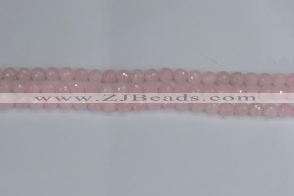 CRQ281 15.5 inches 6mm faceted round rose quartz beads wholesale