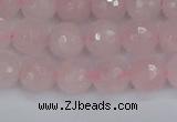 CRQ282 15.5 inches 8mm faceted round rose quartz beads wholesale