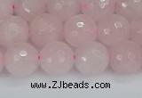 CRQ283 15.5 inches 10mm faceted round rose quartz beads wholesale