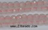 CRQ288 15.5 inches 4mm faceted round rose quartz gemstone beads