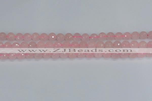 CRQ290 15.5 inches 8mm faceted round rose quartz gemstone beads