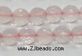 CRQ32 15.5 inches faceted round 12mm natural rose quartz beads